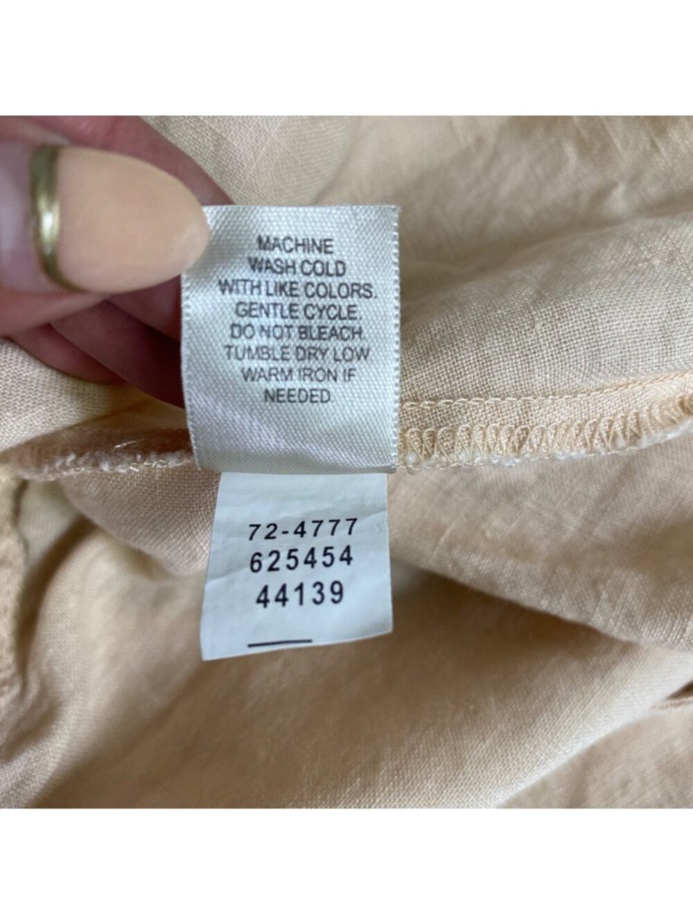 J. Jill Beige 100% Linen Button-Front Long-Sleeve Peplum Blazer Jacket M - Picture 8 of 13